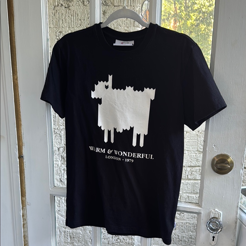 Black Graphic T-Shirt with White Design